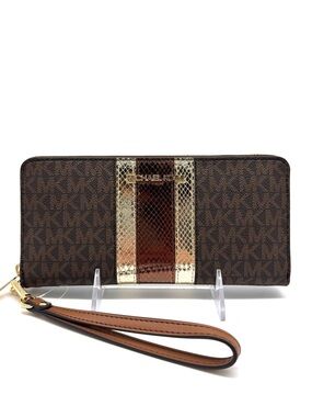 Michael Kors Large Continental Wallet Brown Signature Multi